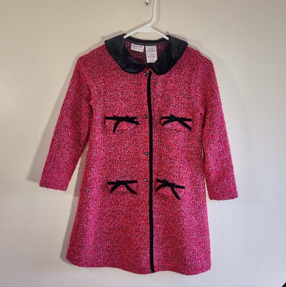 Blueberi Boulevard Red & Pink Tweed Coat  Holiday Festive Girl Size 7 - Picture 6 of 8